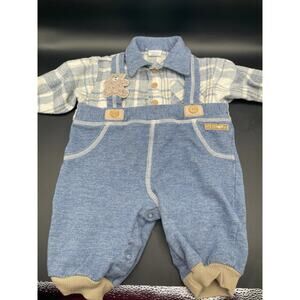 Vintage Baby Teddy Bear Overalls Size 3-6 Months